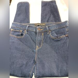 Mid Rise Designer EXPRESS JEANS Dark Blue‎ Wash Denim Midrise Leggings (#1,161)